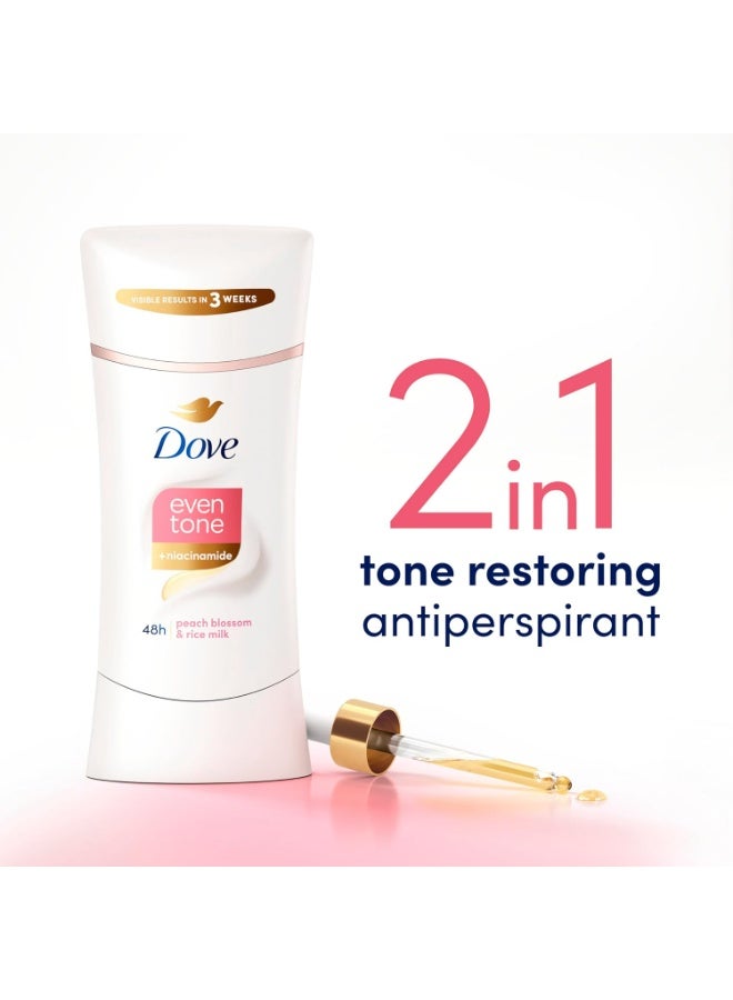 Dove Antiperspirant Deodorant Stick Even Tone, 48H Sweat & Odor Protection, Soft & Nourished Underarms, 74g - Image 3